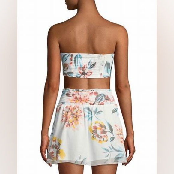 Tularosa Margaret Bandeau Top and Ida Skirt Set in Dahlia Floral - Picture 6 of 16